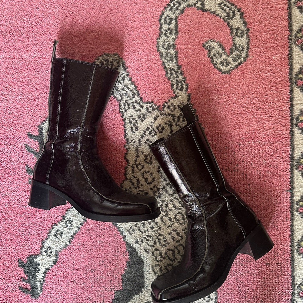 Miista Mariela Boots Crinkle Dark Brown Leather